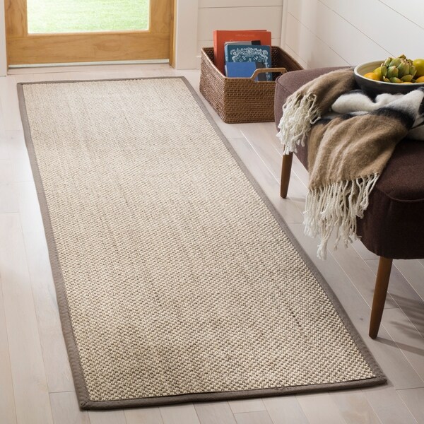 Safavieh Natural Fiber Marble/ Khaki Sisal Rug - 2'6 x 16'
