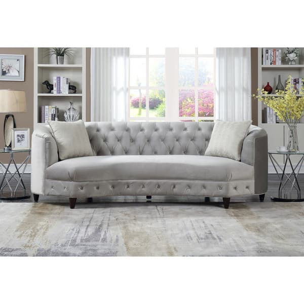 Shop Chic Home Tamika Kidney Shaped Club Sofa In Tufted Velvet