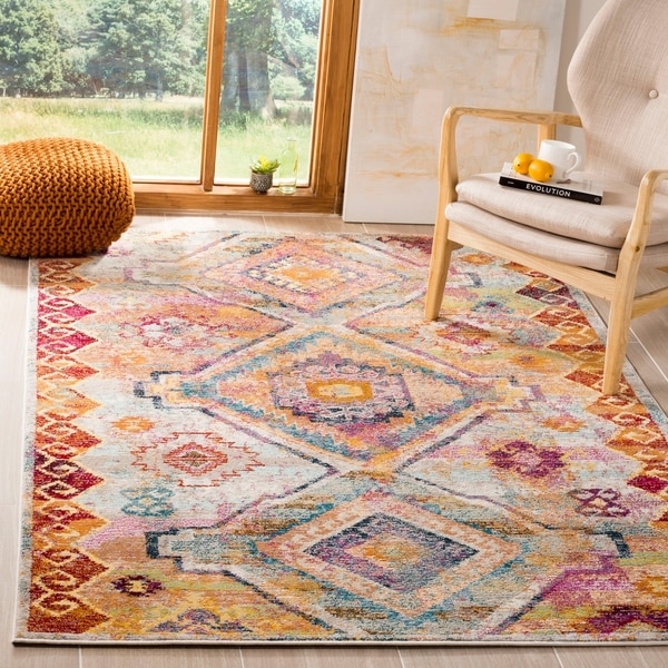 Safavieh Savannah Vintage Bohemian Yellow Cream Rug 6 X 9 Safavieh Savannah Vintage Bohemian Yellow Cream Rug