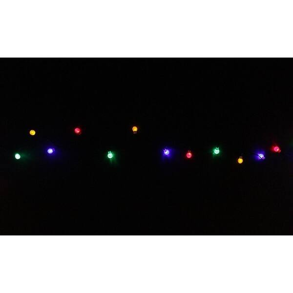 Set of 240 MultiColor LED G20 Globe Christmas Lights Green Wire