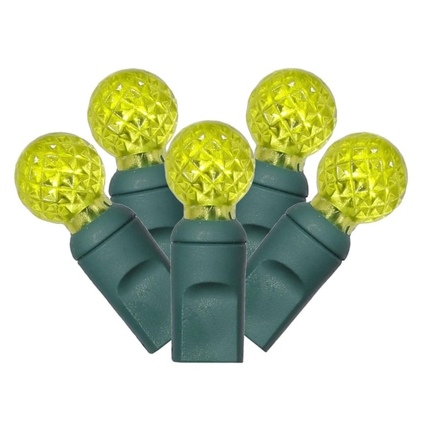 Set of 100 Lime Green LED Faceted G12 Berry Christmas Lights 4