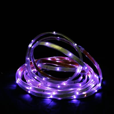 18' Purple LED Indoor/Outdoor Christmas Linear Tape Lighting - White Finish