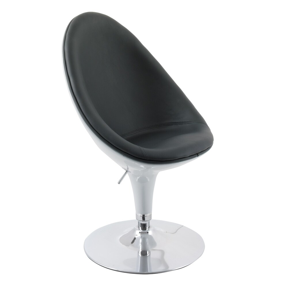 Porch and Den  Oakesdale Bonded Leather Adjustable Ellipse Chair (Black - Black/White)