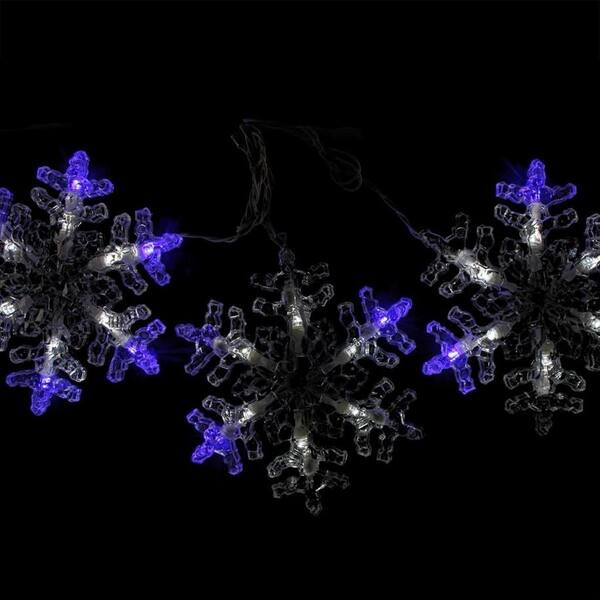 Set Of 3 Led Lighted Blue And White Ling Dangling Led Lighted Blue And White