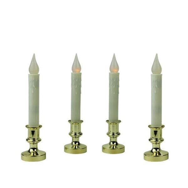 pack of 4 led battery operated flickering window christmas candle lamp with timer 85 - Battery Operated Christmas Candles pack of 4 led battery operated flickering window christmas candle lamp with timer 85 - Battery Operated Christmas Candles