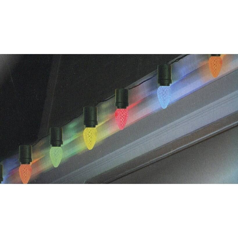 Set of 10 LED Color-Changing C9 Multi-Color Christmas Lights - Green Wire