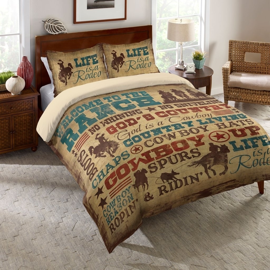 Shop Laural Home Rodeo Words Duvet Cover On Sale Overstock