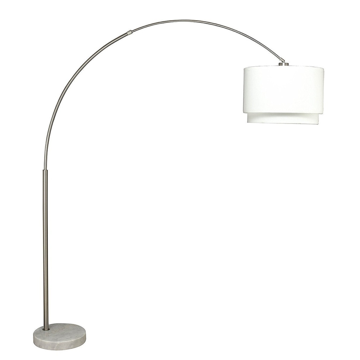 Shop Q Max Steel Double Shade Adjustable Arching Floor Lamp With