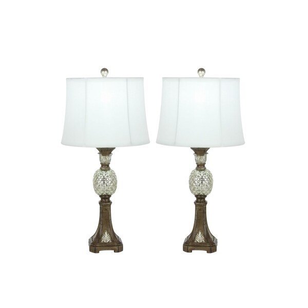 Studio 350 Set of 2, PS Glass Pineapple Lamp 29 inches high