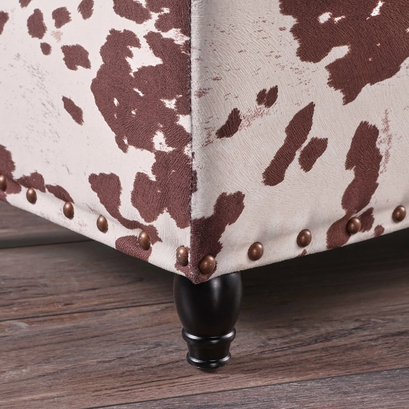 Tatiana Velvet Cow Print Storage Ottoman Bench by Christopher Knight Home
