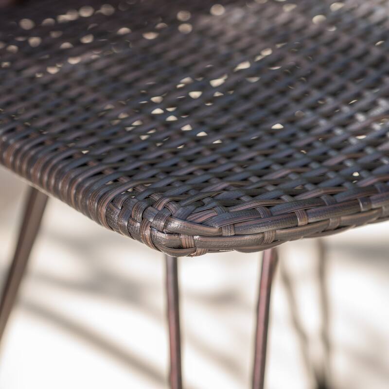 Torrey Outdoor Wicker Barstool (Set of 2) by Christopher Knight Home