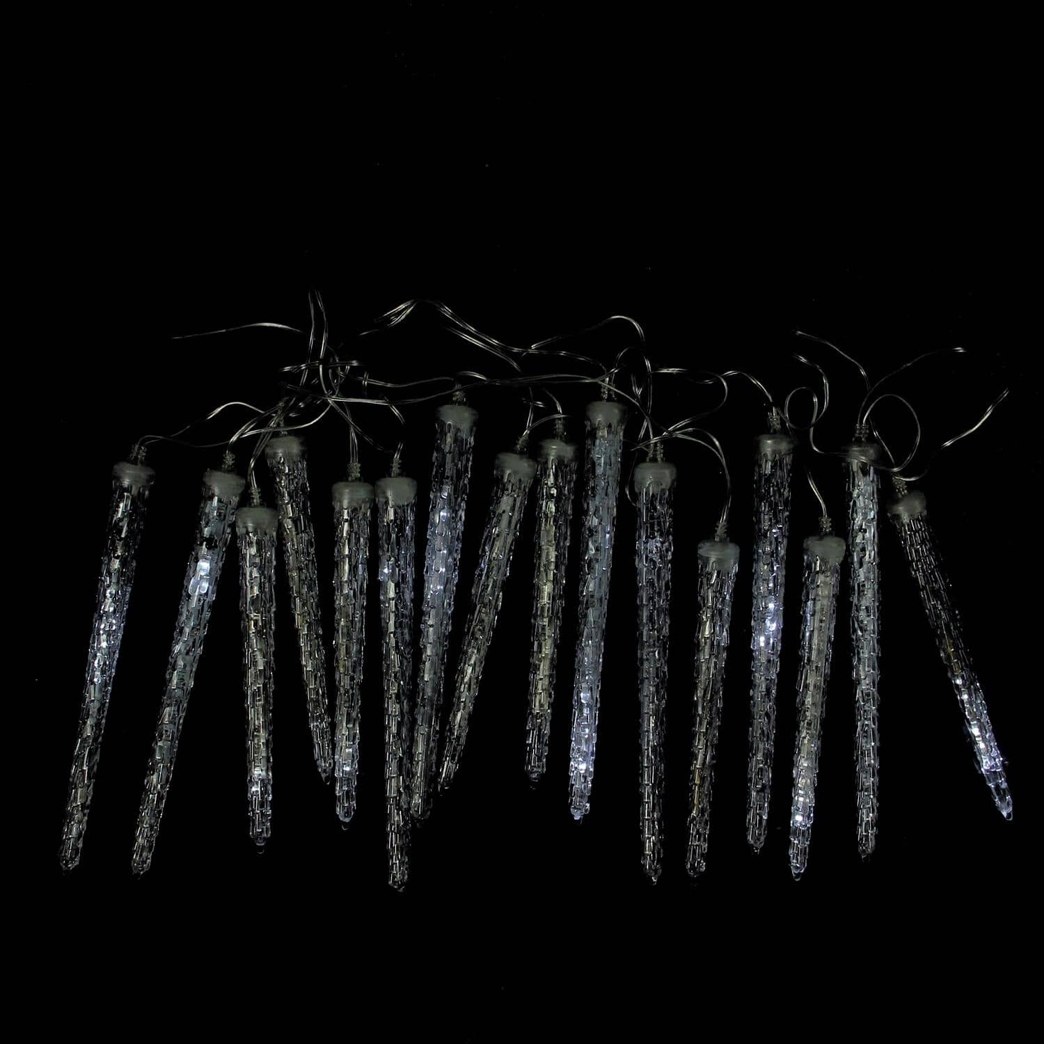 Set of 16 Dripping Transparent Icicle Snowfall Christmas Light Tubes 9. ...