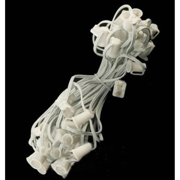 25' Commercial C9 Christmas Light Socket Set 12" Spacing 18 Gauge