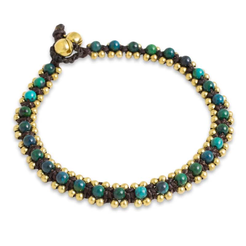 Handmade Brass 'Tinkling Bells' Serpentine Anklet (Thailand)