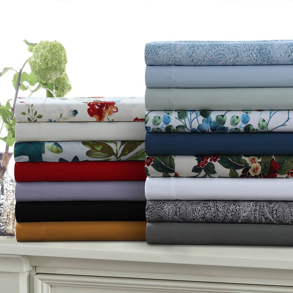 Ultra-Soft Solid or Printed Extra Deep Pocket 6-Piece Bed Sheet Set