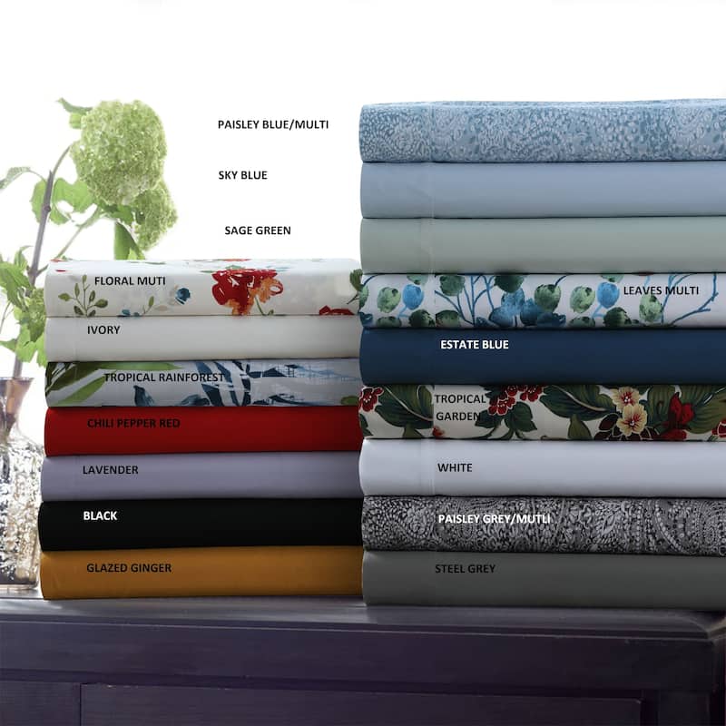 Ultra-Soft Solid or Printed Extra Deep Pocket 6-Piece Bed Sheet Set