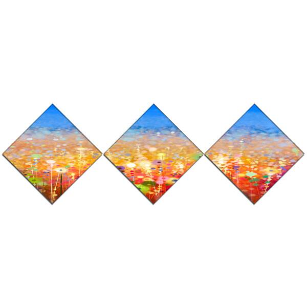Shop Designart Abstract Flower Field Watercolor Painting Large Floral Canvas Art Print 3 Diamond Canvas Prints Overstock 17348185