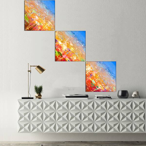 Shop Designart Abstract Flower Field Watercolor Painting Large