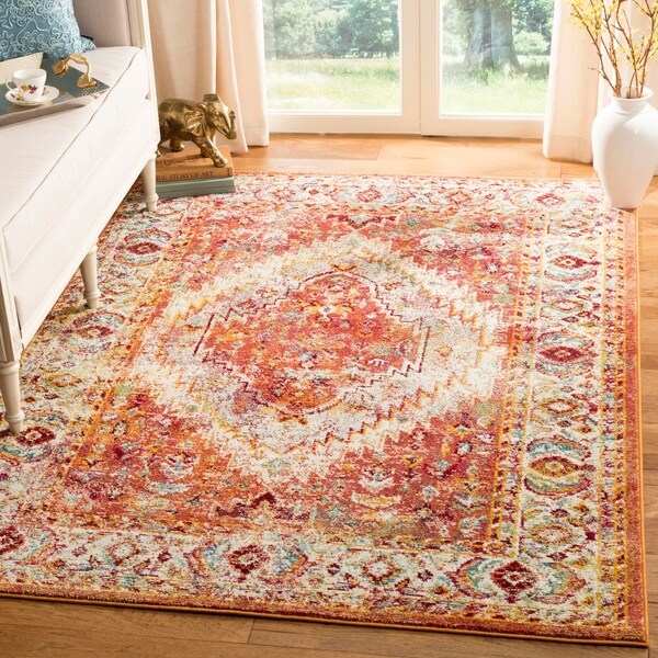 Safavieh Savannah Vintage Medallion Orange Cream Rug 8 X 10 Safavieh Savannah Vintage Medallion Orange Cream Rug 8 X27