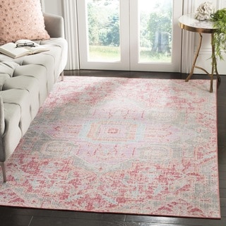 Safavieh Windsor Vintage Rose/ Seafoam Cotton Rug - 9' x 13'