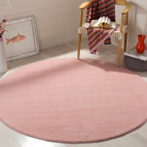 Shop Safavieh HandWoven Himalaya Light Pink Wool Rug 6' Round Free