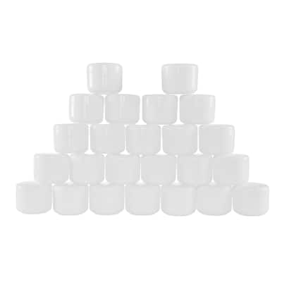 White 2 Ounce Plastic Jar Containers, 24 Pack of Storage Jars with Inner and Outer Lid By Stalwart