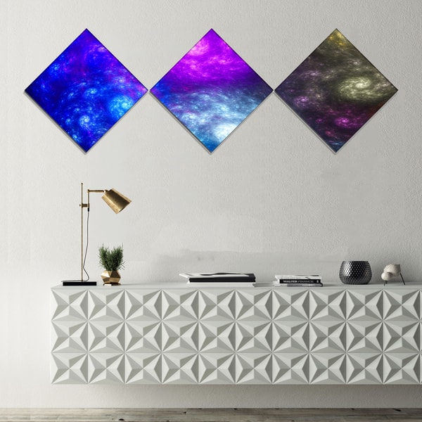 Shop Designart Colorful Fractal Rotating Galaxies Abstract