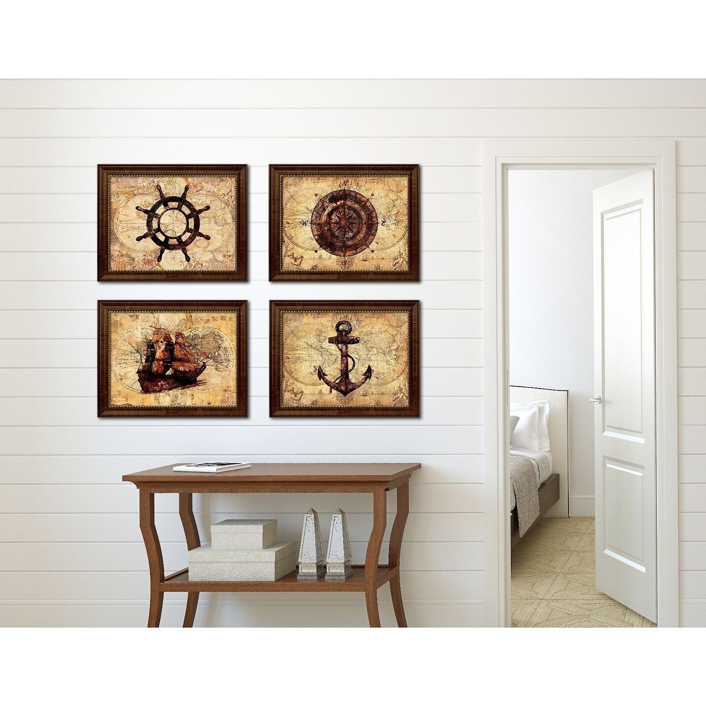 Shop Boat Nautical Vintage Map Canvas Print With Picture Frame