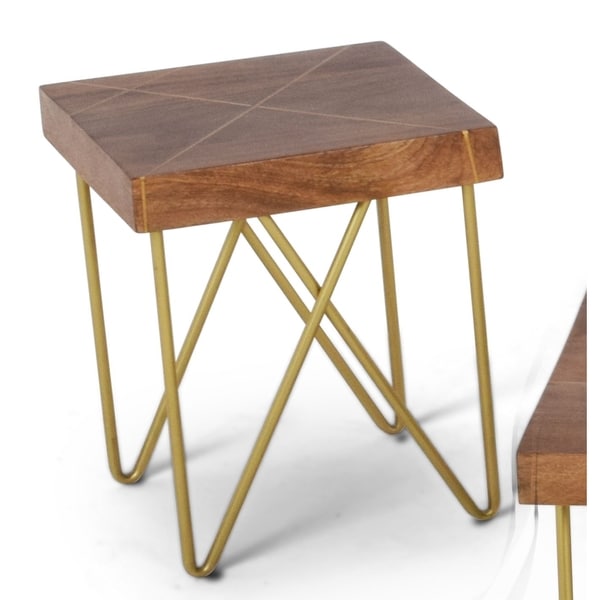 Brown Mango Wood End Table With Br Inlay By Greyson Living Brown Mango Wood End Table With Br Inlay By Greyson Living