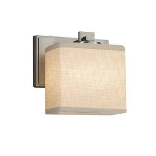 Justice Design Textile Era 1-light Brushed Nickel Wall Sconce, Cream Rectangle Shade - Silver
