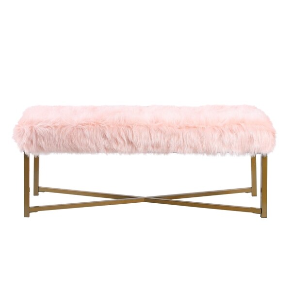 fuzzy pink bench