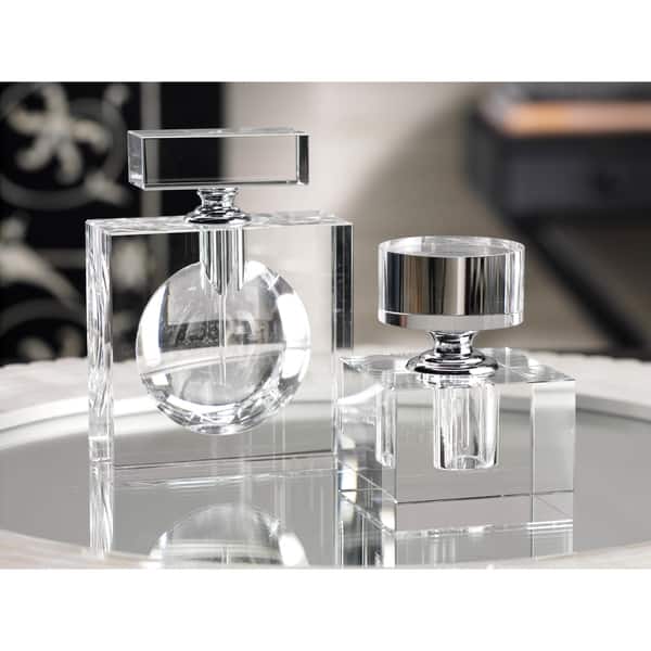 CRYSTAL GLASS PERFUME BOTTLE - RECT TALL