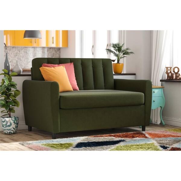 Novogratz Brittany Loveseat Sleeper Sofa With Memory Foam Novogratz Brittany Loveseat