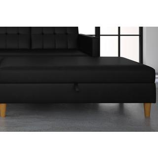 DHP Hartford Black Storage Ottoman, Faux Leather - Bed Bath & Beyond ...
