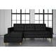 preview thumbnail 1 of 7, DHP Hartford Black Faux Leather Storage Sectional Futon
