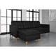 preview thumbnail 2 of 7, DHP Hartford Black Faux Leather Storage Sectional Futon