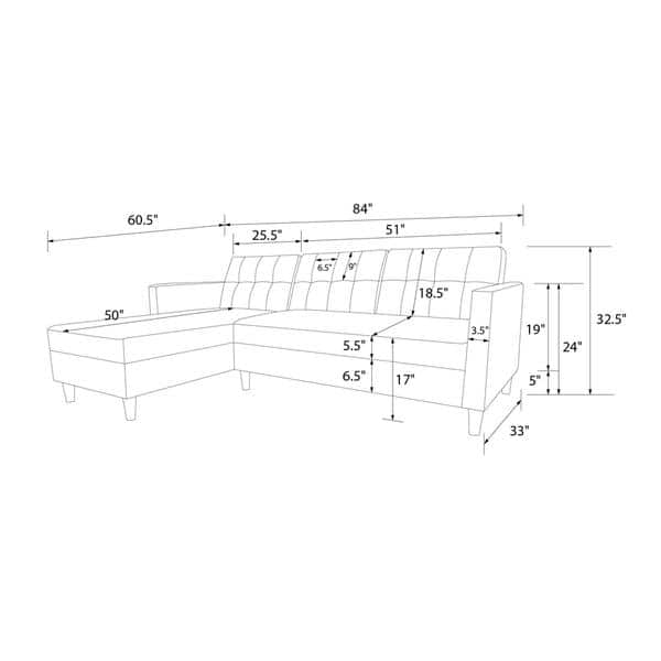 DHP Hartford Black Faux Leather Storage Sectional Futon