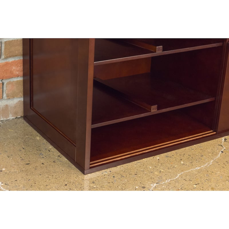 Merry Products Brown Upholstered-top Windsor Shoe Bench