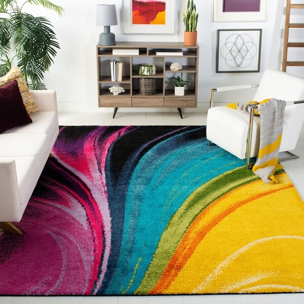 Safavieh Fiesta Shag Christin Rainbow Abstract Rug