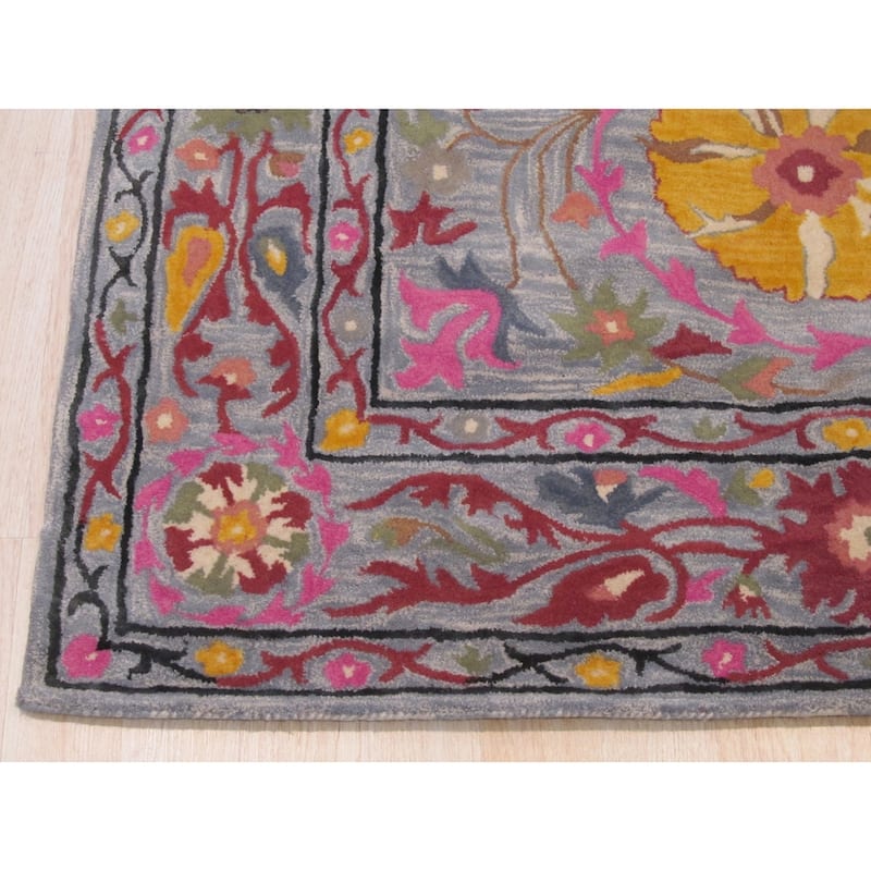 Home Decor EORC Hand-Tufted Wool Oriental Rug Elegant Blue Area Rug for Living Room, Bedroom, Office, & Home Décor Premium