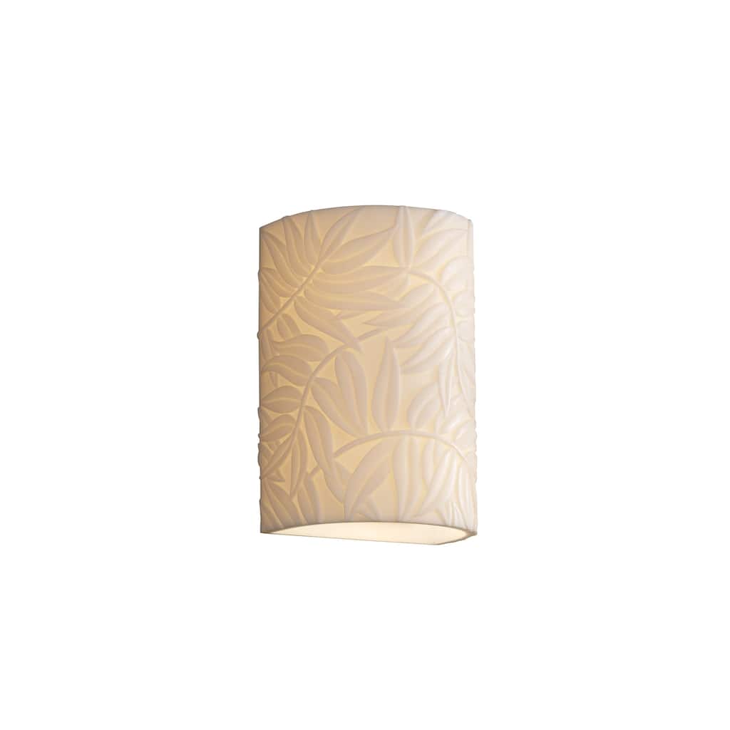 Justice Design Porcelina 1-light Outdoor (No Metal) Wall Sconce, Bamboo Shade