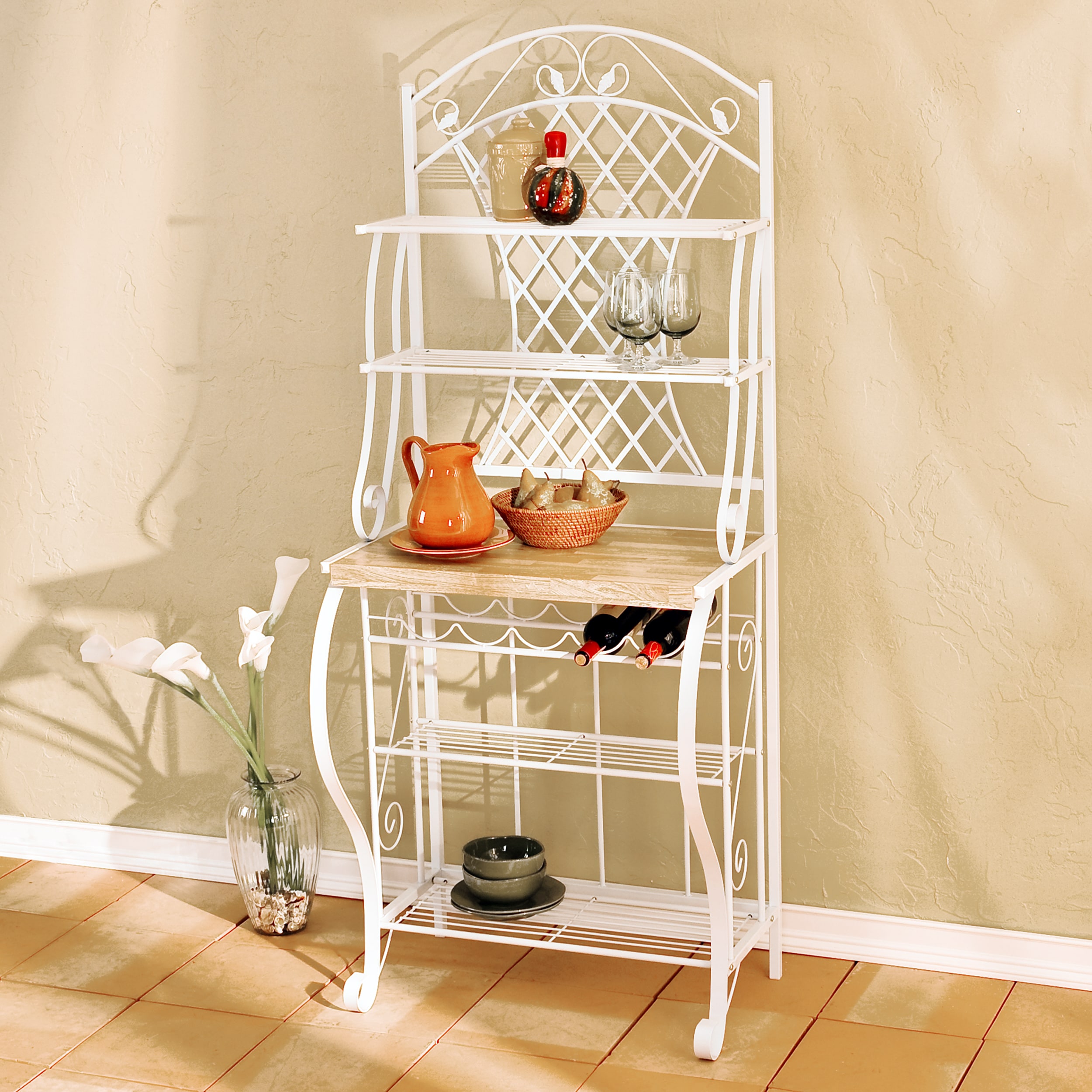 Harper Blvd White Metal Trellis Baker s Rack Bed Bath Beyond