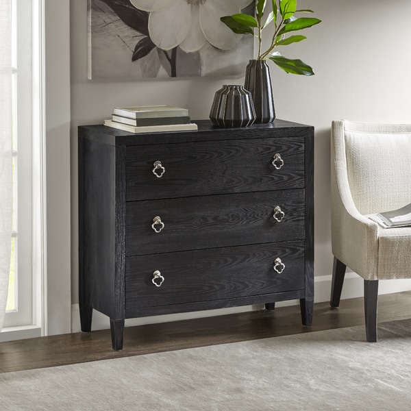 Madison Park Filbert Black Wood 3 Drawer Chest Free Shipping Madison Park Filbert Black Wood 3 Drawer Chest