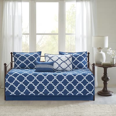 Madison Park Essentials Cole Navy Reversible 6 Pieces Printed Daybed Set