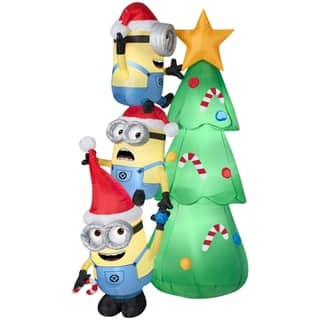 christmas airblown inflatable minions decorating tree scene - Cheap Inflatable Christmas Decorations christmas airblown inflatable minions decorating tree scene - Cheap Inflatable Christmas Decorations