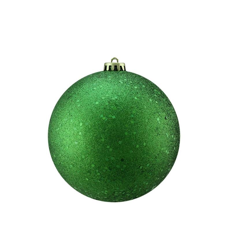 Xmas Green Holographic Glitter Shatterproof Christmas Ball Ornament 4" (100mm)