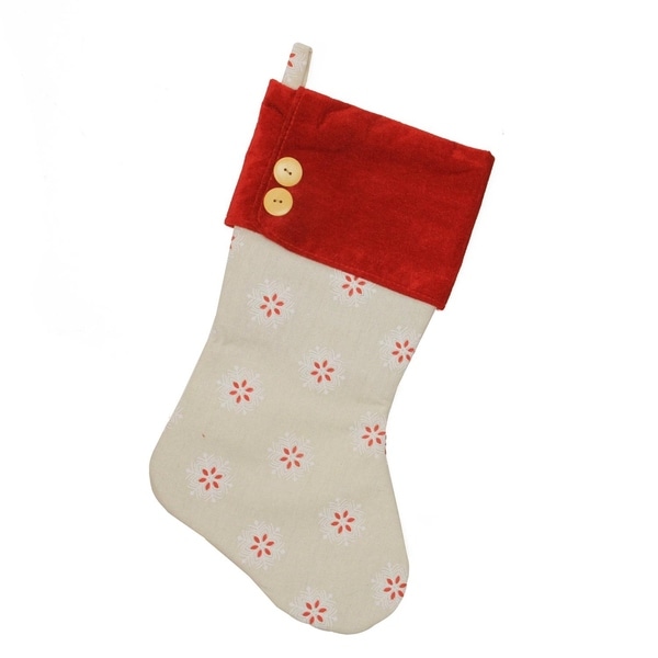 1875 beige with red white embroidered snowflakes christmas stocking - Red And White Christmas Stockings 1875 beige with red white embroidered snowflakes christmas stocking - Red And White Christmas Stockings