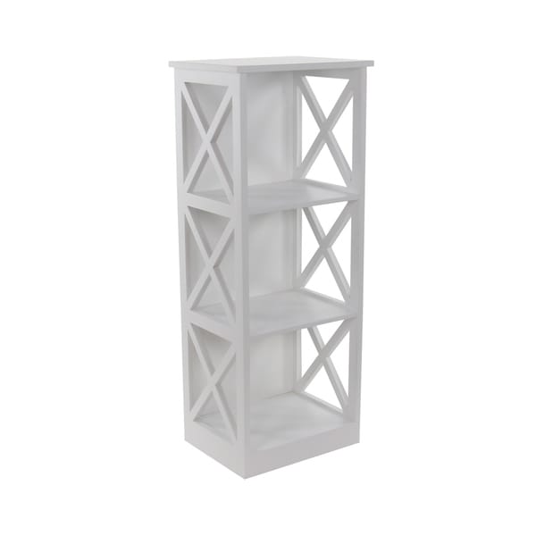 3 Tier Cube Bookcase Display Shelving Storage Unit Wood Furniture White