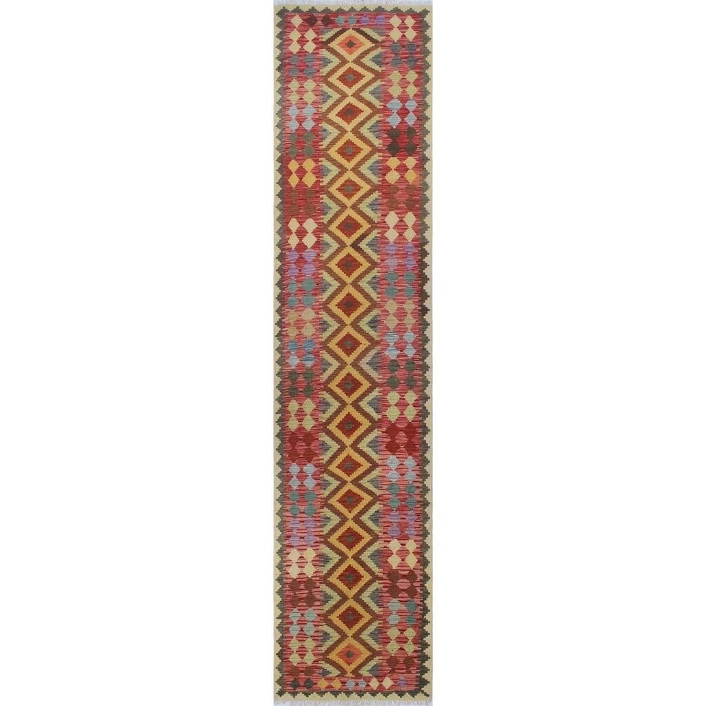 Sangat Kilim Baser Red/Gold Runner Rug