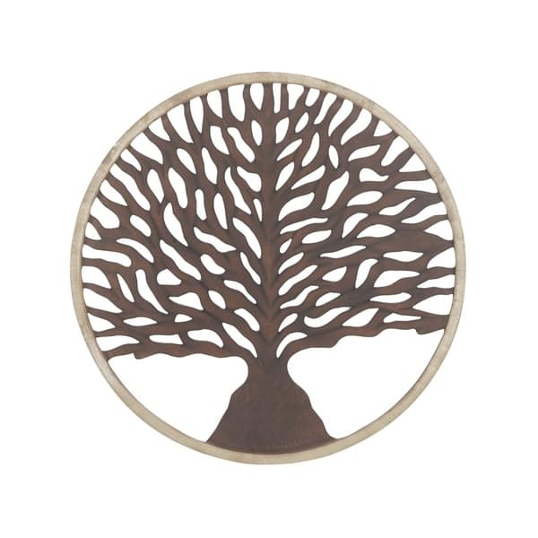 The Curated Nomad Goodman Wood Tree Wall Plaque 35inches D Bed Bath